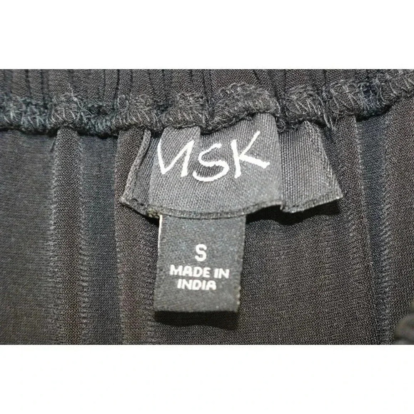 MSK Black Rhinestone Cape Off the Shoulders Jumpsuit-Wide Leg-Size Small-Evening - Picture 4 of 10